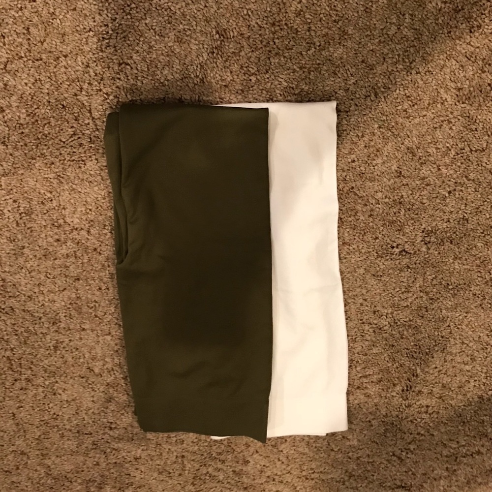 Leggings Women’s Size M/L 2-pair White&Olive Green